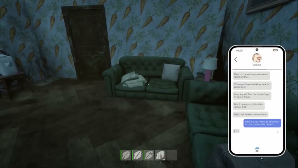 Charlie's messages about the police station, the station keys in police cars and building a shelter first