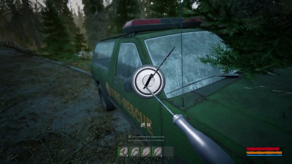 Lockpick minigame on a car door