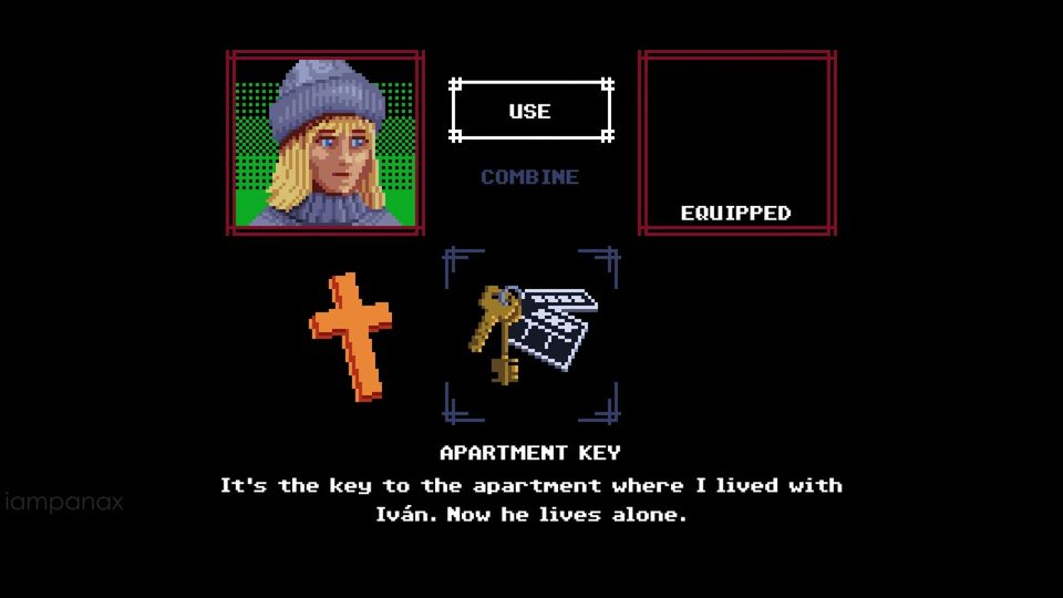 Inventory screen with the Apartment Key selected
